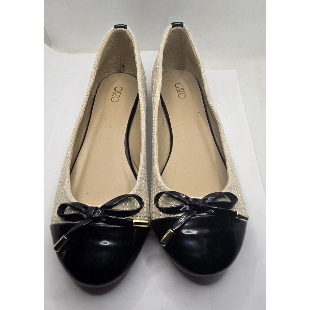 Cato Black & Tan Ballet Flats New  Old Stock Vintage
